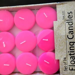 24 pk pink floating candles size 2.25"